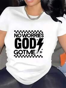 "Dios Me Protegerá" - Camiseta cómoda y elegante de 180G, adecuada para reuniones familiares, eventos religiosos y corporativos. |   Regalo ideal para Pascua y el Día de la Madre |   Camiseta suave y duradera - Blanco - Ver 6