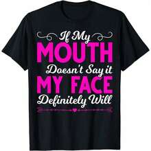 Short-Sleeved Cotton T-Shirt "If My Mouth Doesn't Say It, If My Mouth Doesn't Say It" For Men And Women JKTE N3U9 - 白色 - 查看 2