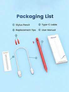 Stylus Pen 90Wh Battery-Powered Stylus Pen With Handwriting Recognition, Tilt Sensitivity And Palm Rejection, Compatible With 10.2", 10.9", Air 4/5/6/M4, A16 11th 2025, Air 11 And 13" (M3/M2), Pro 11"/12.9" , Color: Red Magnetic Adsorption Spring Gift - 紅色 - 查看 7