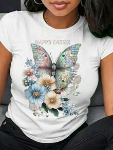 Blusa Casual para Mujer, Estilo Sencillo para Uso Diario.Camiseta de algodón puro para mujer, adecuada para deportes y fitness, fiestas y  de moda.Cómoda, suave, sencilla para uso diario, de manga corta. - Blanco - Ver 5