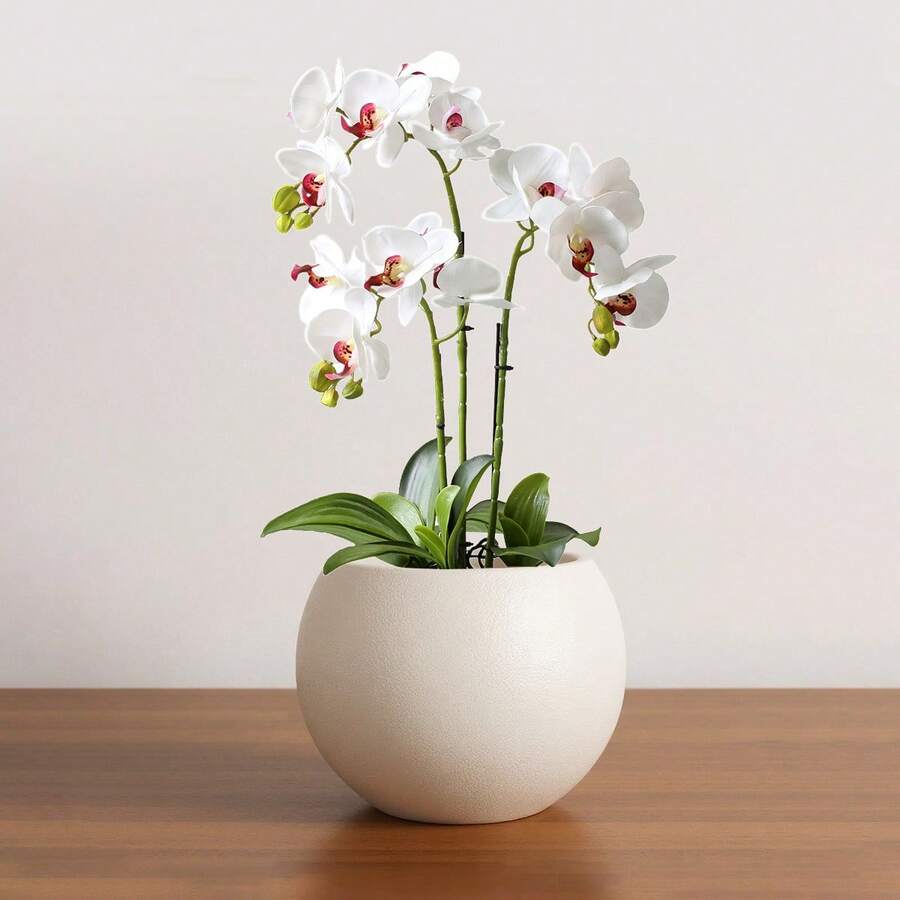 1个特大号球形塑料花盆,落地式大型人造植物装饰盆,大口径圆形塑料花盆,多肉植物盆,树盆,大型圆形球形家居创意装饰品,酒店人造绿色植物花盆,树木种植,适用于家庭露台、户外花园用品,非常适合种植大型植物 - 圓形落地花盆 - 查看 1