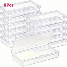 12/8/5/3/1 Piece Set Large Capacity Jewelry Storage Box - Transparent Plastic Material With Hinged Lid, Suitable For Organizing Small Items, Crafts, Jewelry And Hardware Accessories - Durable And Easy-To-Use Storage Solution - Long Transparent Box - View 9