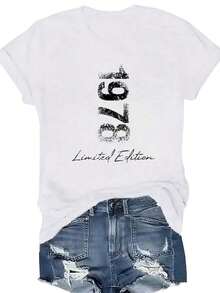 Camiseta de Moda para Mujer de Edición Limitada 1978, Manga Corta - Blanco - Ver 1