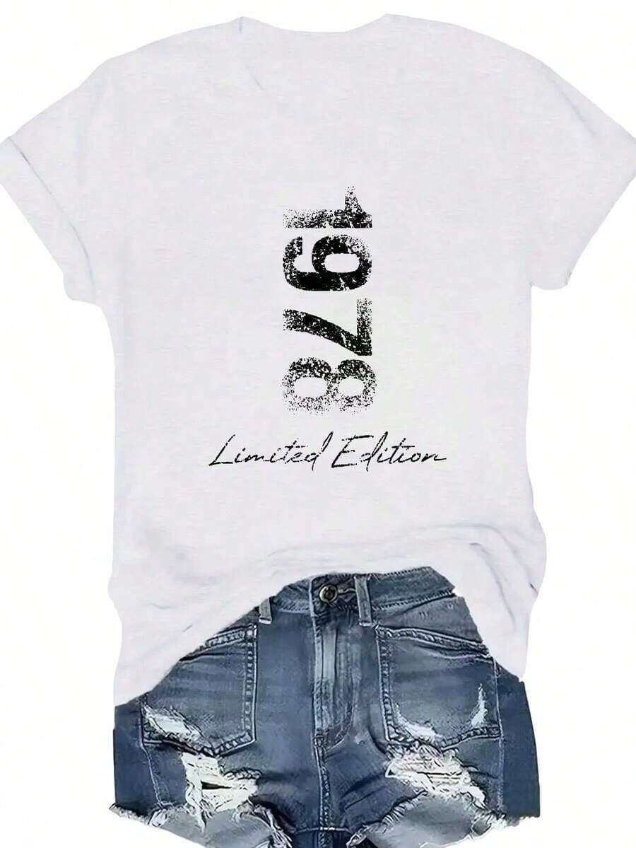 Camiseta de Moda para Mujer de Edición Limitada 1978, Manga Corta - Blanco - Ver 1