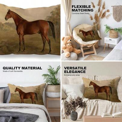Vintage Horse Pillow Covers 12x20, Gifts Horse Lovers, Equestrian Gifts, Farmhouse Rustic Country Farm Animal Decorative Throw Pillow Covers Home Living Room Bedroom