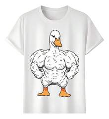 Playeras Pato Musculoso Con Postura Fuerte - Blanco - Ver 11