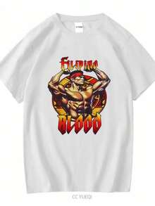 blusas para mujer Filipino Strength Blood T Shirt Vintage Design 90s New Print Heavy Cotton long or short sleeves vintage Washed Versatile Unisex - Blanco - Ver 1