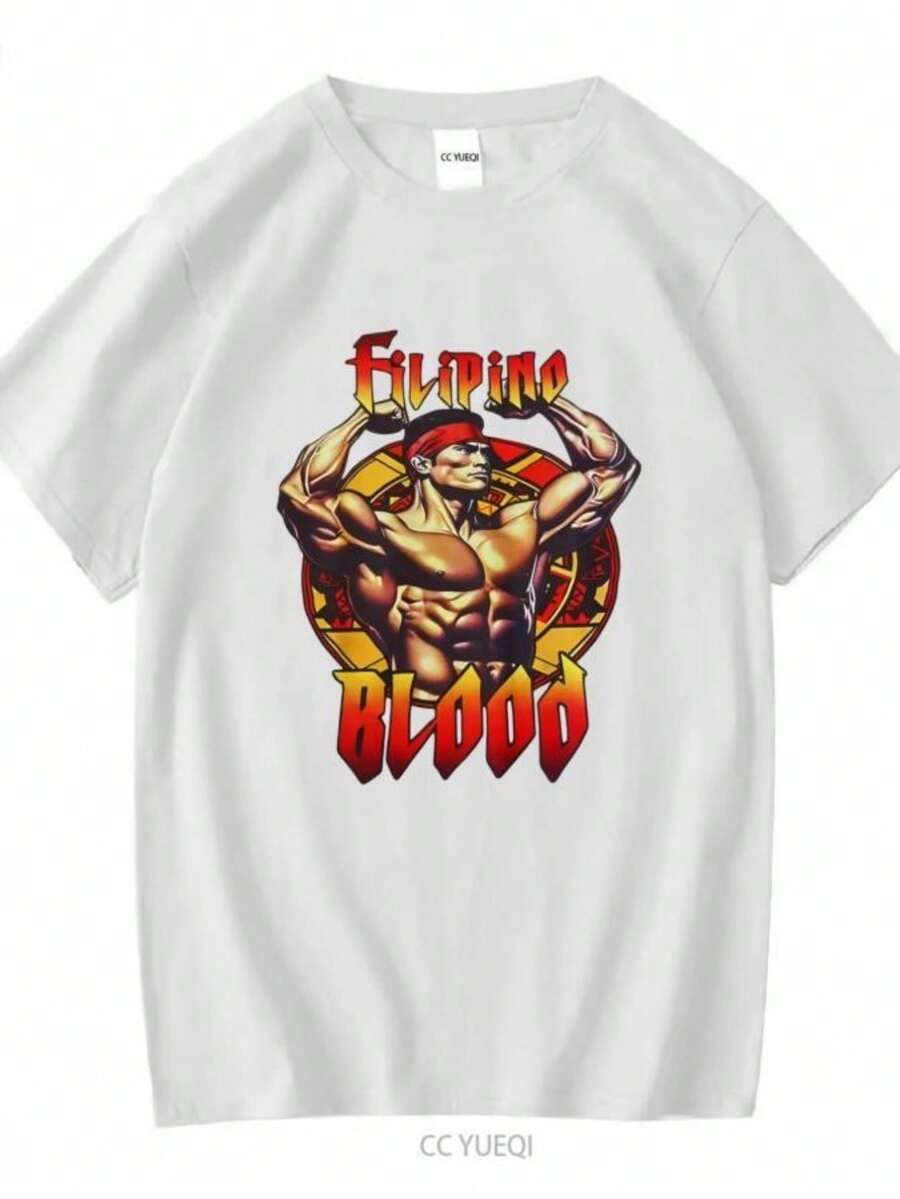 blusas para mujer Filipino Strength Blood T Shirt Vintage Design 90s New Print Heavy Cotton long or short sleeves vintage Washed Versatile Unisex - Blanco - Ver 1
