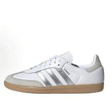 Adidas 三葉草Samba OG新款復古德訓T頭鞋女子低筒板鞋 - 白色/銀灰色 - 查看 9