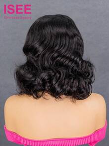ISEE HAIR Wear Go 无胶海洋波浪透明7*5蕾丝假发，180%密度，8-14英寸波波头，自然色，预剪蕾丝，预拔发际线，预漂白发结，真人发丝，适合女性日常佩戴 - SNatural - 查看 4