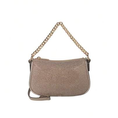  Túi xách đeo vai/đeo chéo một bên dành cho nữ hiệu Michael Kors Carmela, màu trơn, mã sản phẩm 35F4G1QC1S, màu vàng nhạt.