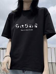 Oferta Especial: Cómpralo ya T-Shirt divertida estampada diseño moderno original casual humorística versátil moda urbana cómodo 100% algodón negro adulto unisex talla M L XL ropa- Ropa de Moda Casual Suave y Transpirable para Diario - Negro - Ver 1