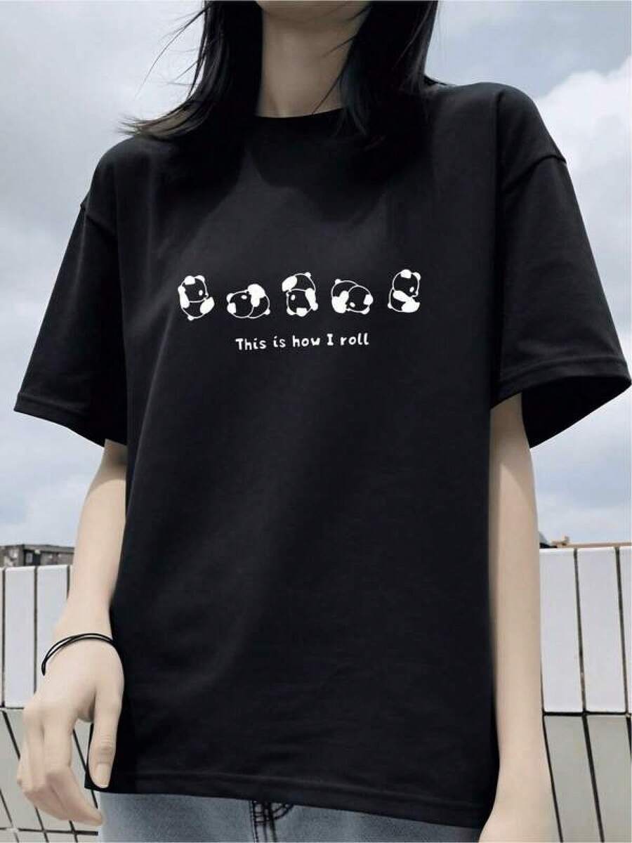 Oferta Especial: Cómpralo ya T-Shirt divertida estampada diseño moderno original casual humorística versátil moda urbana cómodo 100% algodón negro adulto unisex talla M L XL ropa- Ropa de Moda Casual Suave y Transpirable para Diario - Negro - Ver 1