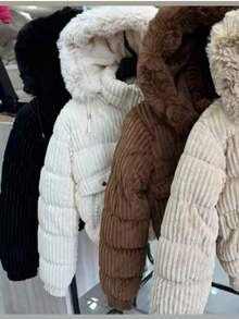 PUFF JACKET - WARM AND LINED WINTER JACKET - COAT - WOMEN'S COLD WEATHER BLOUSE FOR PARTIES - 離開 - 查看 5