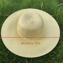 1pc Retro Wide Brim Straw Hat, Farmwork, Fishing, Sun Protection, Beach Holiday Versatile Sun Hat, Holiday Gift - Multicolor - View 6