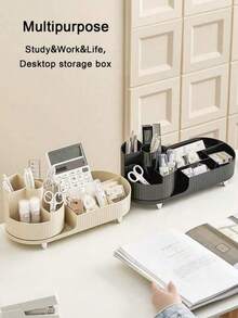 Super life 1 Pc 360° Rotating Makeup Brush Storage Box, Multifunctional Desktop Organizer, Cosmetics And Skincare Product Storage Rack, Convenient Access Beauty Tool Box. Suitable For Dressing Table, With Brush Holder, Cosmetic Storage Box, Large Rotating Cosmetics And Skincare Storage Box, Countertop Cosmetics And Perfume Storage Box, Lotion Display Box - Rotating Makeup Brush Storage Box - View 10