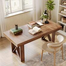 Tribesigns 63-Inch Long Computer Desk, Simple Wood Thick Appearance Design, Study Writing Gaming Work Executive Desk For Home Office, Walnut - 核桃 - 查看 4