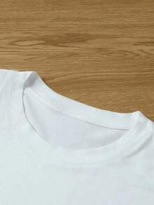 Fashionable Women's T-Shirt, Women's T-Shirt With Rainbow Print, Flowers And Letters Esencia, Casual Cut, 100% Cotton, Ideal For A Modern And Fun Look. - 白色 - 查看 4