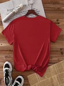 Camiseta Casual de Verano para MujerInformaldeVeranoparaMujer2026Primavera/VeranoNuevaCamisetadeMangaCortaconCuelloRedondoparaMujerconEstampadoTropicaldePalmeras,Sol,ConchasyEstrellasdeMar,EstiloVintageDesgastado,SuperiorInformalRopadeMujerSuaveydeAltaCalidad |     Diseño Divertido y Original |     Adecuado, Ropa para el 4 de julio para mujeres, Día del Partido de la Copa Mundial, Top suave y ligero, Fácil de combinar con todos los conjuntos. - Rojo - Ver 2