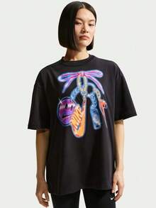 Nike Sportswear 女款宽松印花短袖T恤 IR7849-010 - 黑色 - 查看 3
