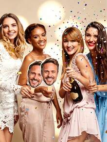 Personalized Fun Face Standee - Custom Photo Cut-Out Board With Paper Frame, Suitable For Singles Party, Wedding, Birthday And Holiday Celebrations, Battery-Free Party Decor And Small Gifts, Fun Wedding Cards, Celebration Accessories, Interesting Design, Lightweight Design - Multicolor - View 7