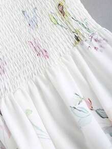 xheSweetra Vestido de verano estilo francés, vestido largo blanco de alta calidad y lujo con elegante estampado floral de magnolia ditsy para damasxhe - Multicolor 2 - Ver 3