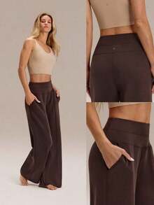 GLOWMODE Pantalones De Salón Relajados De Tacto Sedoso De Seda Modal - Marrón Chocolate - Ver 8