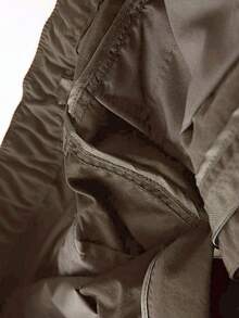 Pantalones Utilitarios Rectos Estilo Ciudad, Multibolsillos Vida Urbana - Caqui - Ver 2