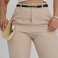 Tailored Trousers With A Carrot-Style Belt, ZA Type. - 1 米色褲子 - 查看 4