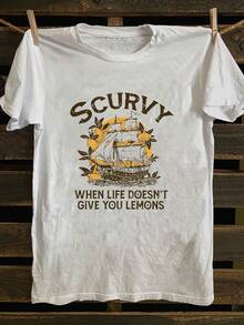 Women's European And American Style Printed T-Shirts - White - View 8
