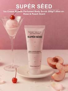 SUPER SEED Rose & Peach Scented Body Scrub, Nourishing & Brightening Exfoliating Scrub - Roses and Peaches - View 1