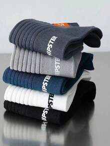 5pairs Men Letter Graphic Ankle Socks - Multicolor - View 3