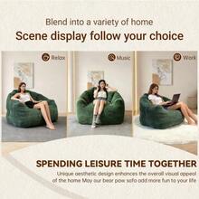 Round Ergonomic Pouf That Conforms To The Contours Of The Body For Optimal Relaxation And Comfort At Home. - 綠色 - 查看 6