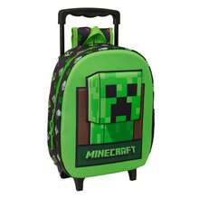 Safta | School Backpack With Wheels Minecraft For Boys And Girls, 3D Trolley Backpack With Padded Shoulder Straps And Side Bottle Pocket, One Size, Molded Front - Option 3 - View 1