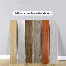 20pcs Self-Adhesive Wood Grain Baseboard PE Foam Faux Vintage Mediterranean Living Room Bedroom Skirting Board, Home Decor Wall Trim, Door Frame Decoration - Skirting Board - View 7