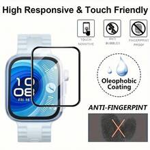 适用于华为 Watch Fit5/Fit5 Pro 的 4 片装 TPU 屏幕保护膜，非玻璃材质，柔软防刮，超薄高清软保护膜，3D 全覆盖，高清透明 - 4pcs for 華為Watch Fit5 - 查看 5