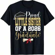 Cute Unisex Premium Casual T-Shirts, "Super Proud Aunt Of 2026" Graduation Family T-Shirt, Comfortable Loungewear, Everyday Fashion, Party T-Shirt, Unisex Style, Gift T-Shirt, Sizes S - XXXXL, Black - 黑色 20 - 查看 6