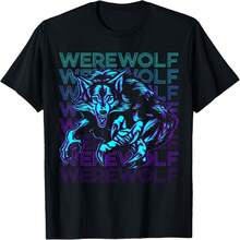 Werewolf Retro T-Shirt - Negro - Ver 1