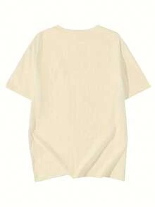 Cute Loose-Fitting T-Shirt With English Letter Print, Women's Short-Sleeved White Summer Top - 杏 - 查看 2