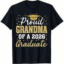 Orgulloso Abuelo de un Graduado de 2026, Camiseta para Familia Graduada de 2026, Ropa Cómoda para el Hogar, Moda Diaria, Ropa para Fiestas, Estilo Unisex, Camiseta de Regalo, Tallas S - XXXXL, Negra - Negro 15 - Ver 7