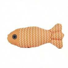 1pc Realistic Fish Plush Cat Toy: Durable Chew-Resistant Biting Toy For Indoor/Outdoor Play. Promotes Teeth Grinding & Gum Massage Relief - Multicolor - View 12
