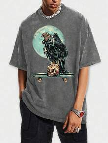 New 2026 Model, 100% Washed Cotton, Urban Casual Style, Suitable For Parties Or Festivals, Soft And Breathable Fabric, Modern Print Design, Unisex, Lightweight And Comfortable To Wear, Vintage Fashion Design. - Black - View 6