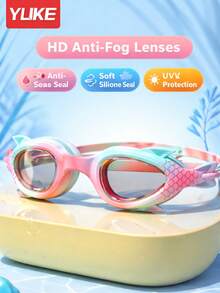 Yuke Mermaid Tail Swimming Goggles, HD Anti-Fog Waterproof Swim Glasses, Cute Fish Scale Design, Soft Silicone Leakproof Comfortable Fit, Adjustable Strap Pool Beach Swim Eyewear - Multicolor - View 3