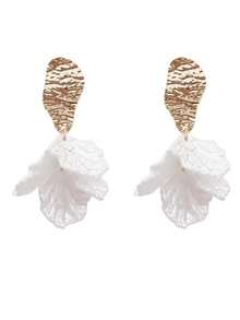 1 Pair White Resin Leaf Dangle Earrings, Party Wear Gift For Women, Mother's Day Holiday Gift - Multicolor - View 4