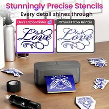 Phomemo TP32 Template Printer, A Mini Tattoo Printer With 25 Sheets Of Transfer Paper, Is A Wireless Printer Suitable For Tattoo Beginners And Professional Artists. It Is Compatible With Tablets And Smartphones, And Functions As A Document/Tattoo Printer With 203 DPI. - 彩色 - 查看 2