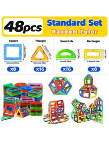 Large Magnetic Building Blocks Toy, 3D Transparent Educational Magnetic Toy Set, Large Size Assembly Toy, Parent-Child Interactive Gift - Multicolor - View 11