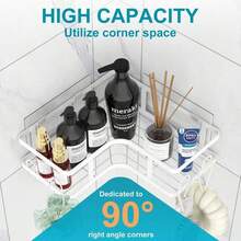 No-Drill Adhesive 5-Piece Corner Bathroom Shelf Set – Large Capacity, Space-Saving Storage Rack Available In Two Colors (Black/White), Includes A Soap Dish, Toothbrush Holder, And Hooks. Waterproof And Rustproof, Suitable For Kitchens, Dining Rooms, Parties, And Makes A Great Gift For Friends And Family, Christmas Decoration, Home Décor, Valentine's Day Gift, Family Gift, And Room Decor. - 白色 - 查看 4