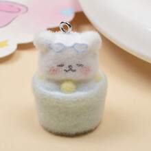 Flocked Cake Pendant In Blue Tones, Resin Cute Accessory, Dust Plug, Phone Keychain, Bag Pendant Material - #1 - View 10