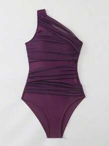 Swim Conjunto de playa de verano para mujer, traje de baño de una pieza de estilo minimalista, apto para el verano - Burdeos - Ver 3