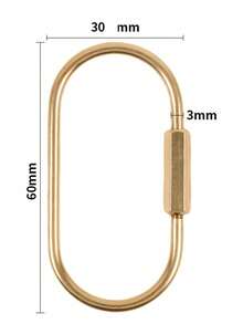 1pc Gold Screw Lock Keychain, Minimalist Style Gold Key Chain Clip, Unisex Carabiner Key Ring For Backpack, Car, School, Gothic Y2K - Multicolor - View 3